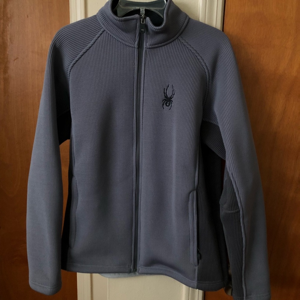 SPYDER GREY ZIP UP SWEATER